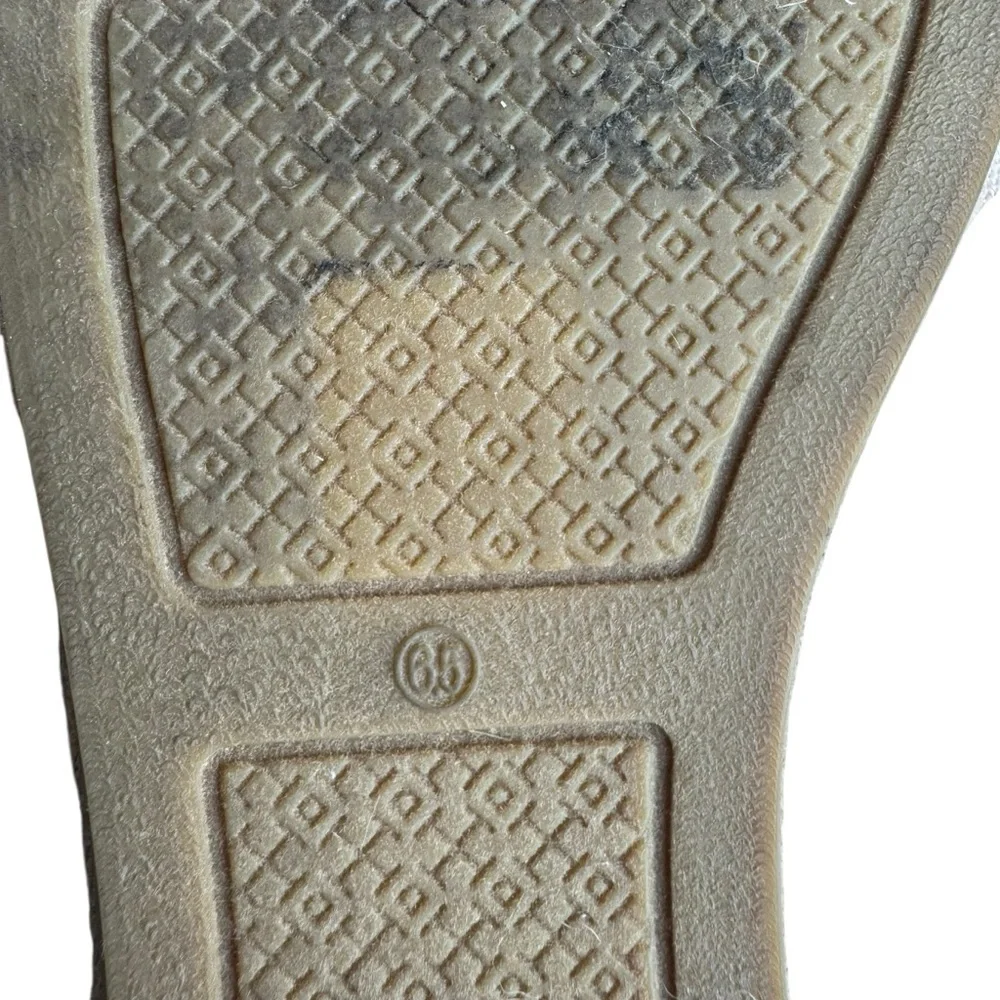 Tory Burch - Poppy Espadrille Flats Pink Canvas Double T Logo Sz 6.5